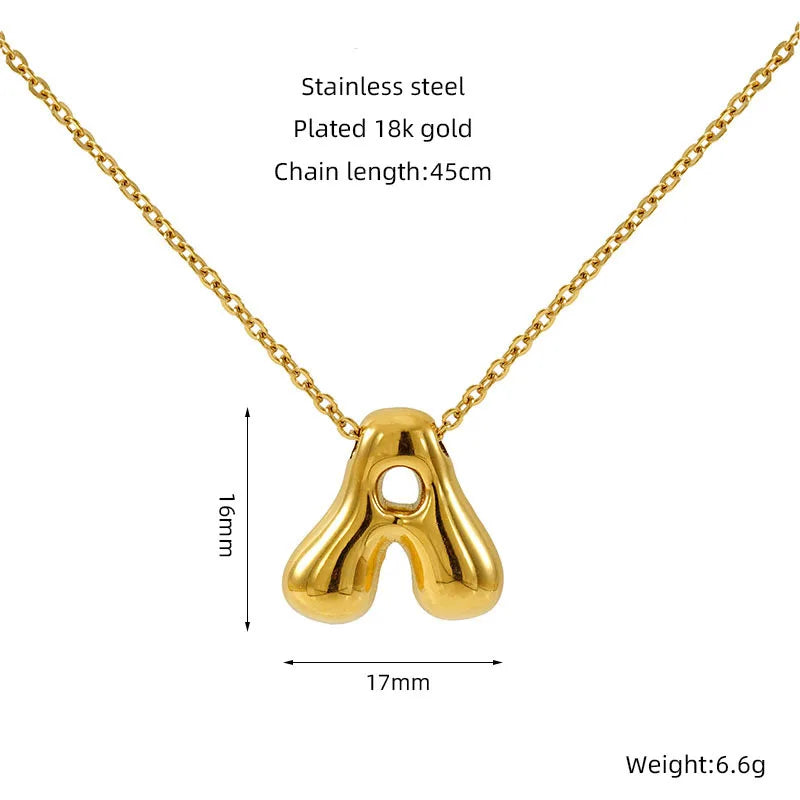 Personalized Initial Letter Necklace in Stainless Steel