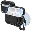 A black case for AirPods Pro 3 earbuds with a magnetic lock and protective design.