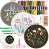 Beginner Embroidery Kit with Stamped Patterns and Tools