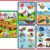 A set of reusable magic water drawing books featuring various vehicles like police cars, construction equipment, and boats.