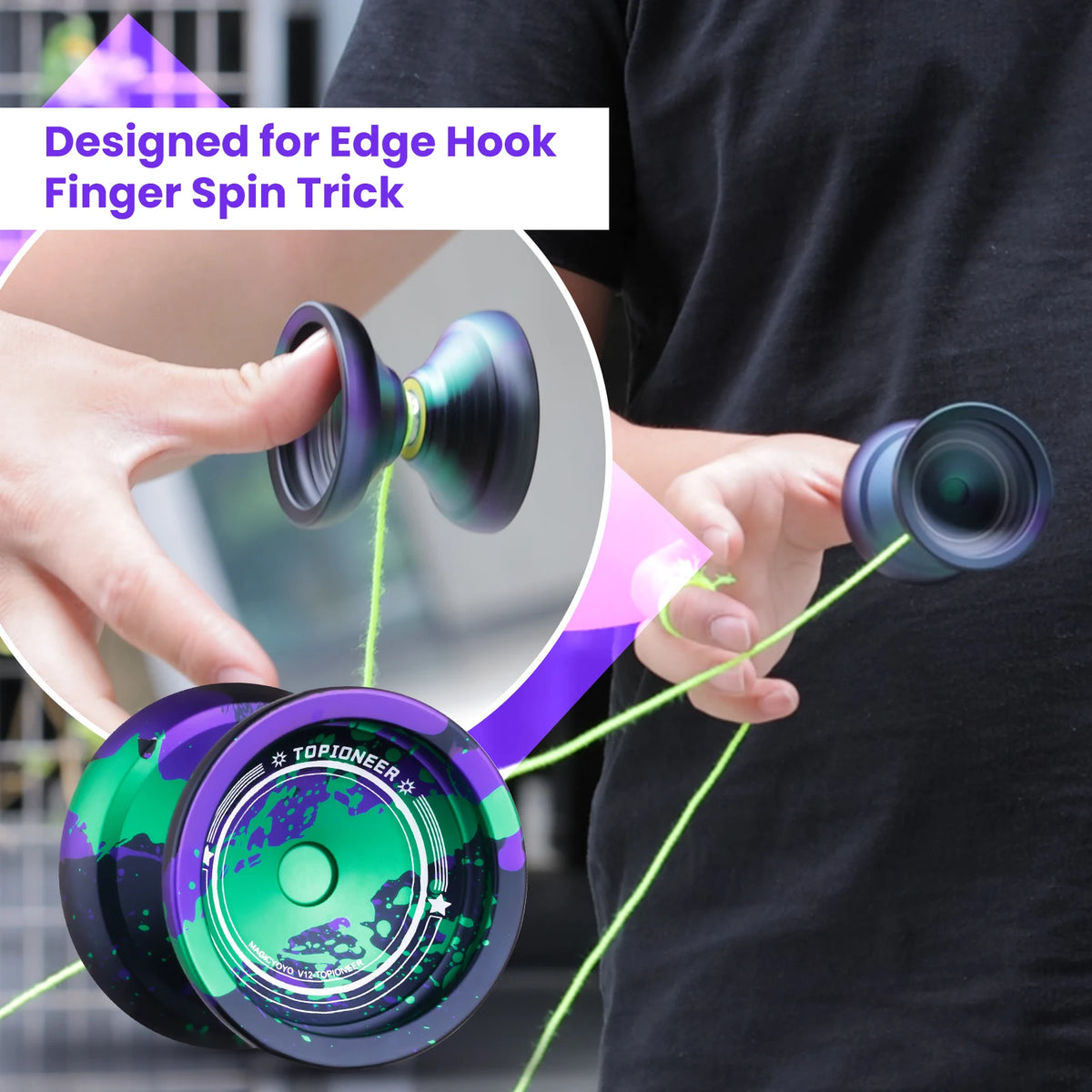 Pro Aluminum Alloy Dual-Function Yo-Yo with Finger Spin Design