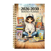 5-Year Monthly Planner with Reading-Themed Cover, Lay-Flat Spiral Binding