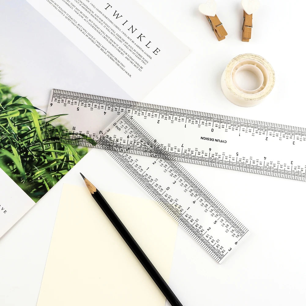 Zero-Centering Clear Acrylic Ruler for Crafting & Card Making