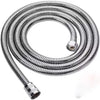 Silver coiled high-pressure rainfall shower head with a flexible hose.