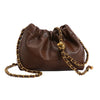 PU Leather Pleated Hobo Crossbody Bag