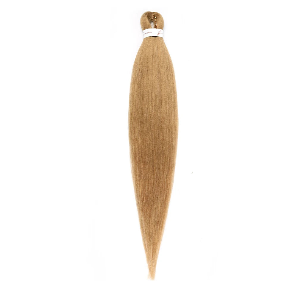 Bündel vorgespannter Ombré-ExtENSIONS für geflochtenes Haar in goldenem Blond.