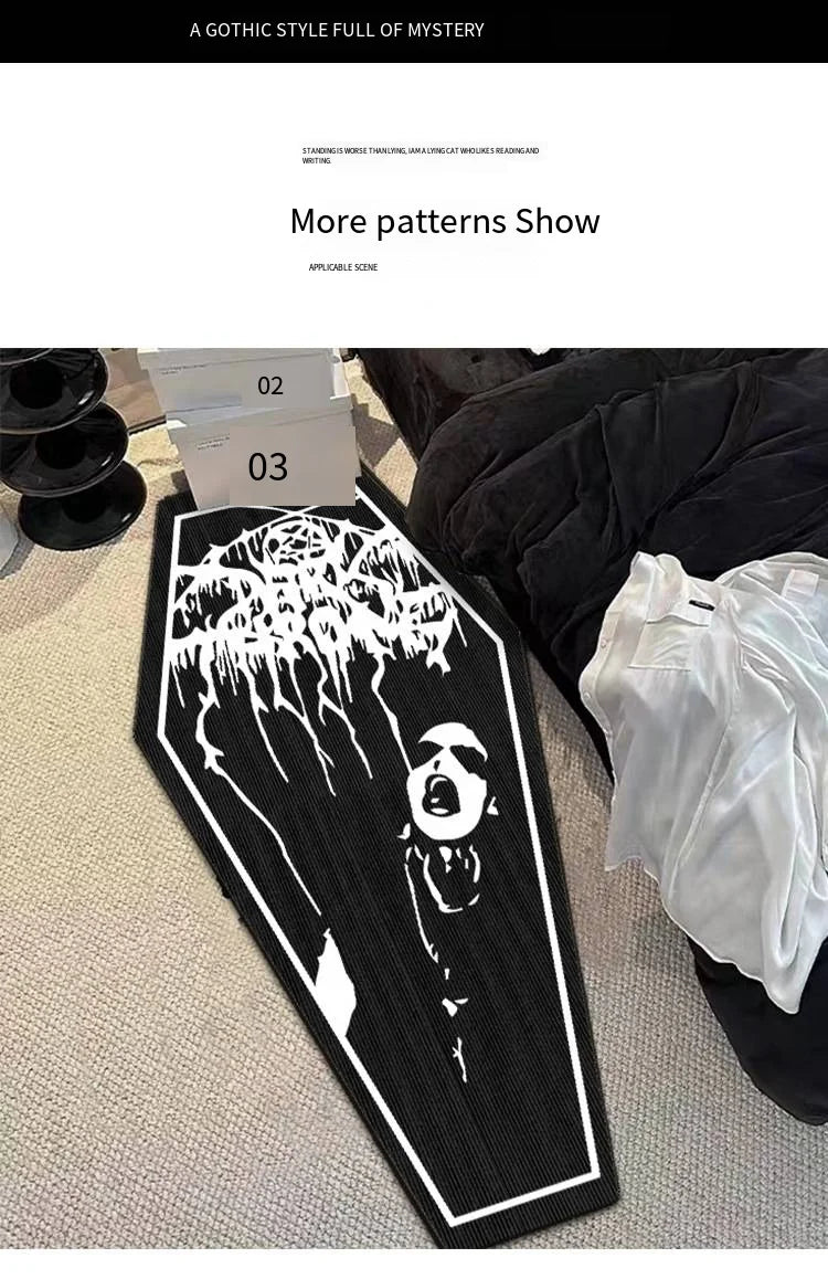 Gothic Skull Print Non-Slip Floor Mat