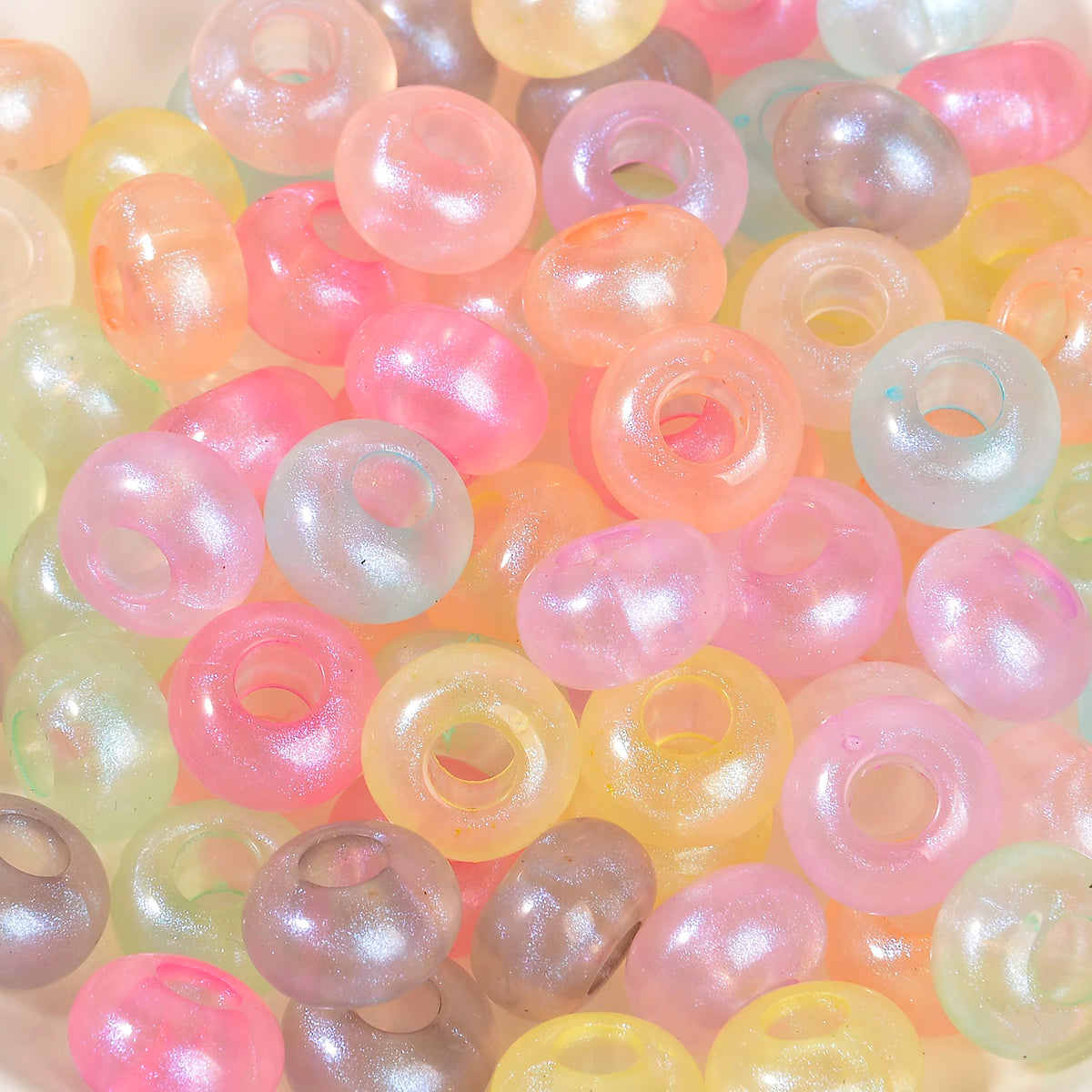 Mixed Rainbow Resin Spacer Beads for Jewelry Making