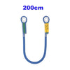 A blue nylon cord loop sling with a green section and metal eyelets, measuring 200cm.