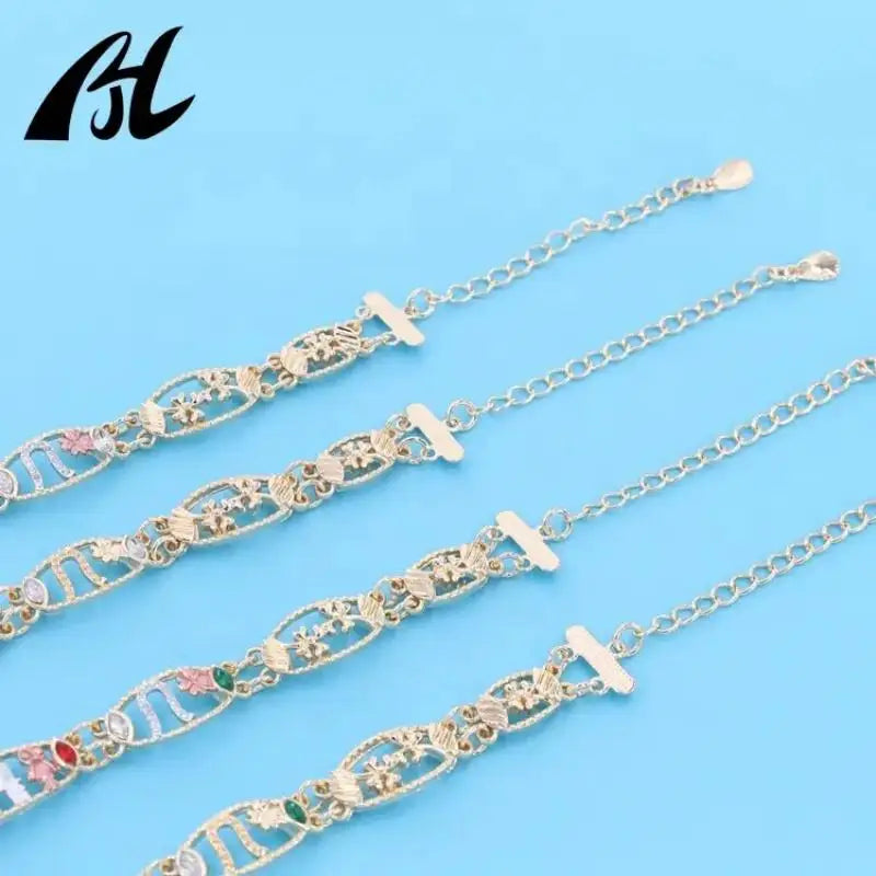Symbolic Charm Bracelet with Elephant, Horseshoe & Evil Eye Pendants