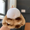 Soft Plush Bunny Keychain with Alloy Ring