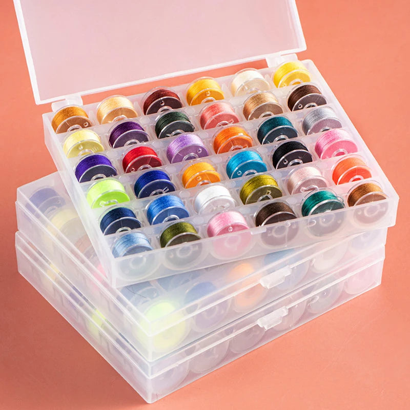 Pre-filled Sewing Bobbins Set with Storage Case