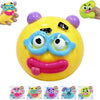 A collection of face-changing stress relief squishy toys featuring various expressive faces and colors.