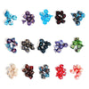 A collection of multicolor polyhedral dice in various shapes and sizes displayed against a white background.