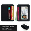 Black five-card slim leather wallet for men with cardholder and ID display
