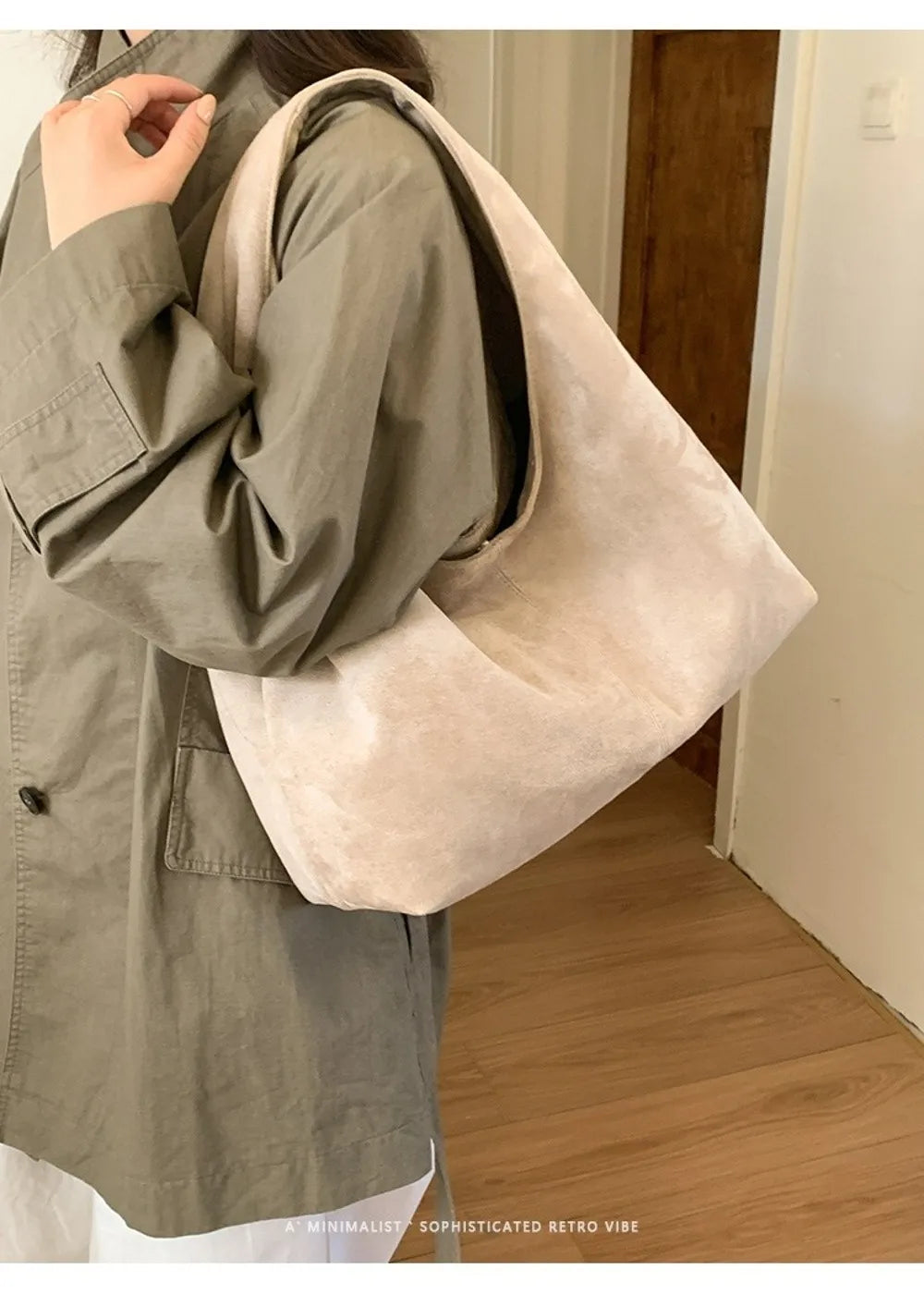 Retro Suede Shoulder Bag with Large Capacity