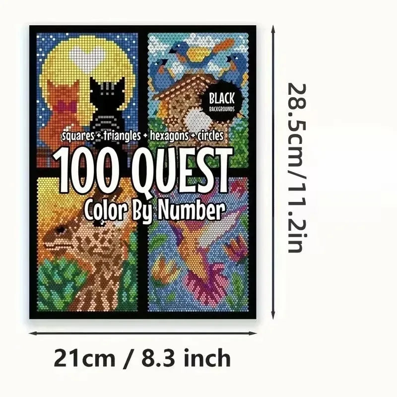 Color by Numbers Coloring Book for Adults with Dual-Head Pens