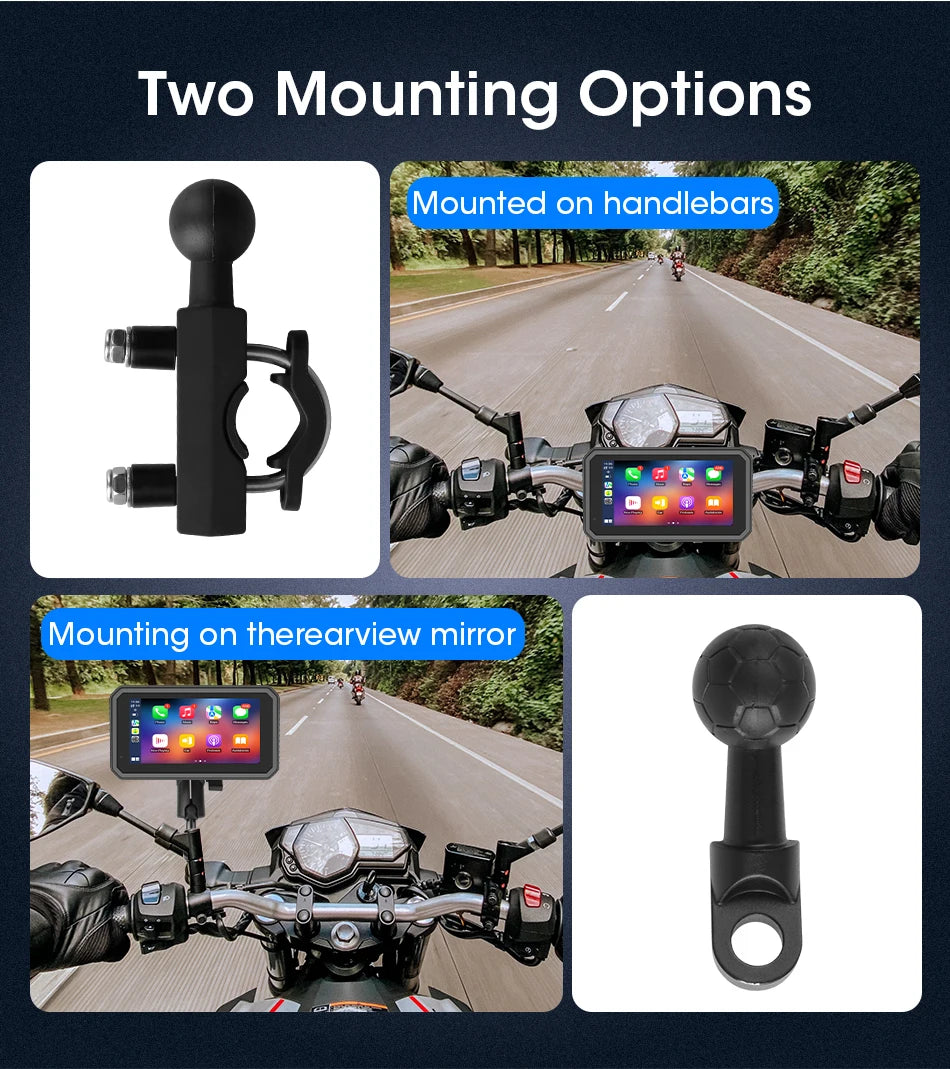 5/6.25 Inch Waterproof Motorcycle GPS with CarPlay and Android Auto