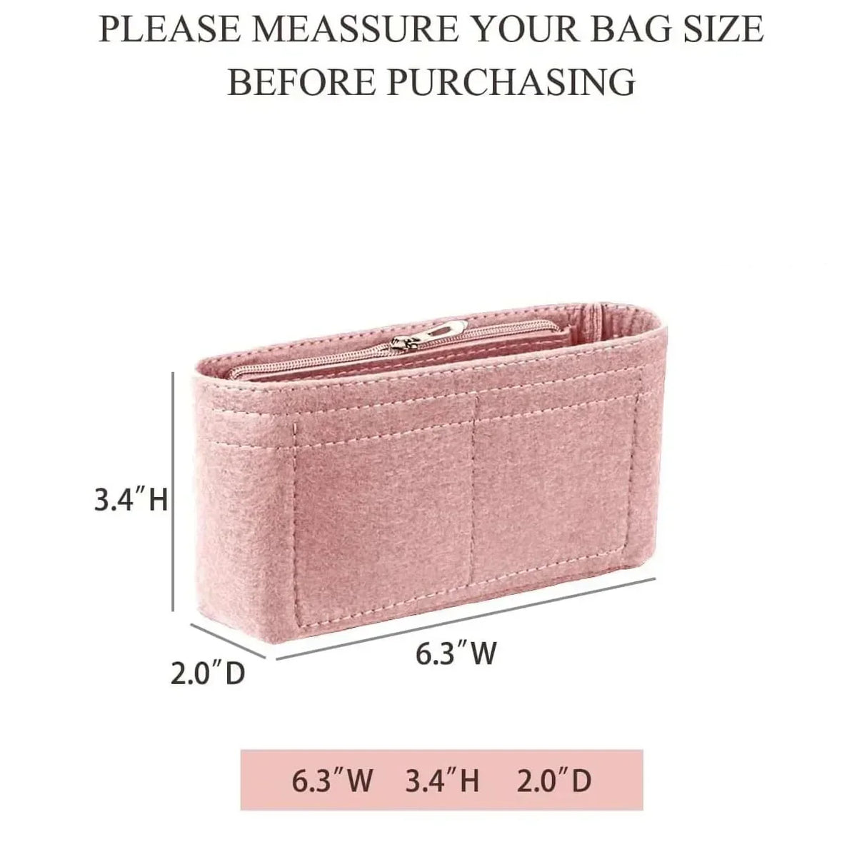 Handbag Organizer Insert for Mini Tote Bags