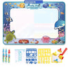 A large reusable water drawing mat with magic pens and various sea creatures for kids