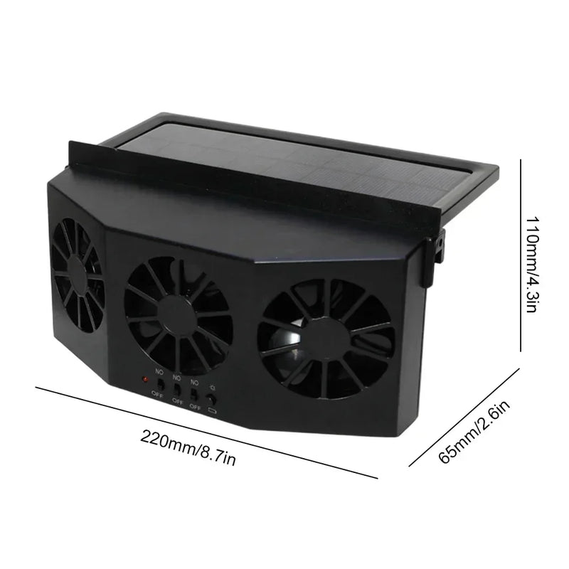 Solar-Powered Car Ventilation Fan with Rechargeable Battery