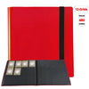 A red card binder album with a black spine and 12 grids, holding 480 cards.