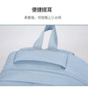 Light blue urban nylon backpack shown from the front, featuring adjustable straps.