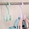 Rotatable 4-Hook Multi-Purpose Organizer Hook