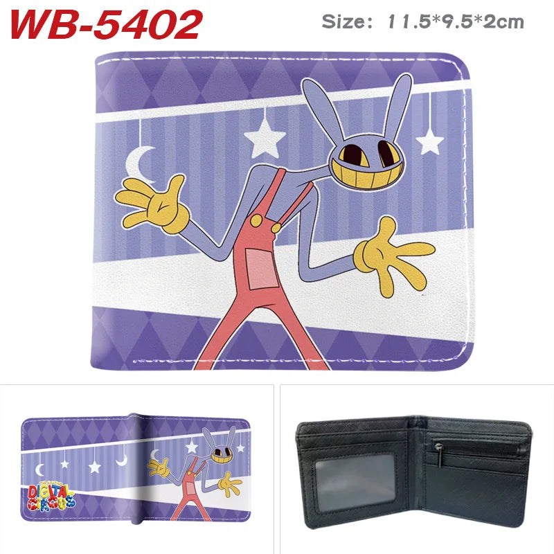 PU Leather Bifold Card Holder Wallet with Cartoon Print