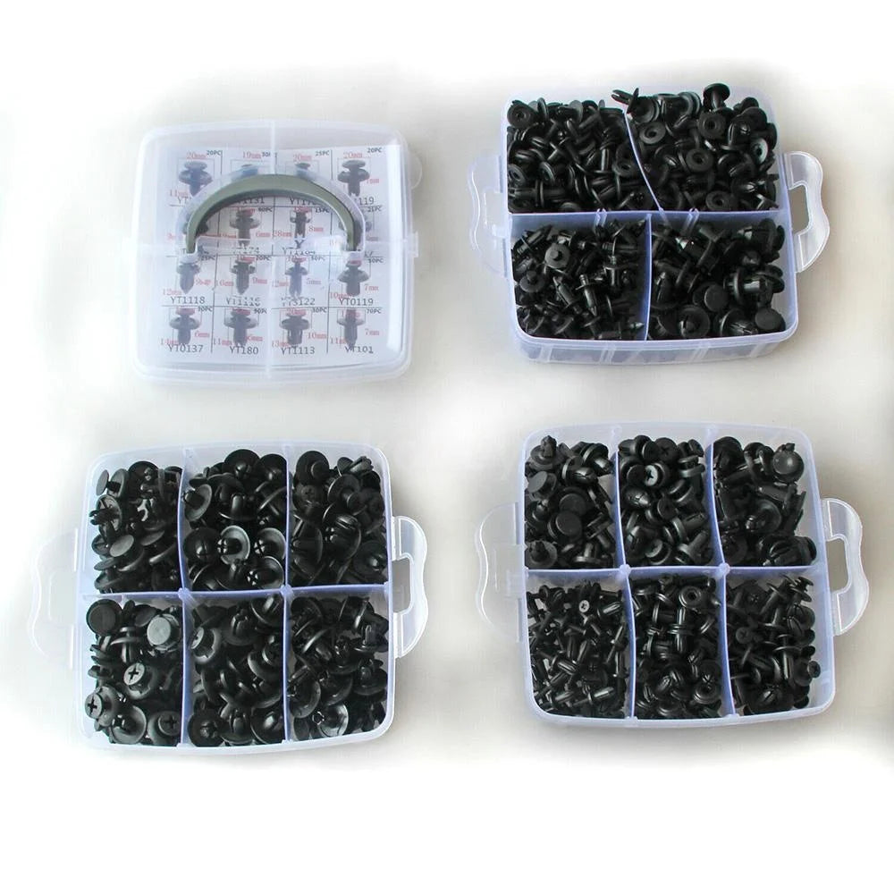 Mixed Size Plastic Retainer Clips for Auto Trim, Bumper, and Door Panels