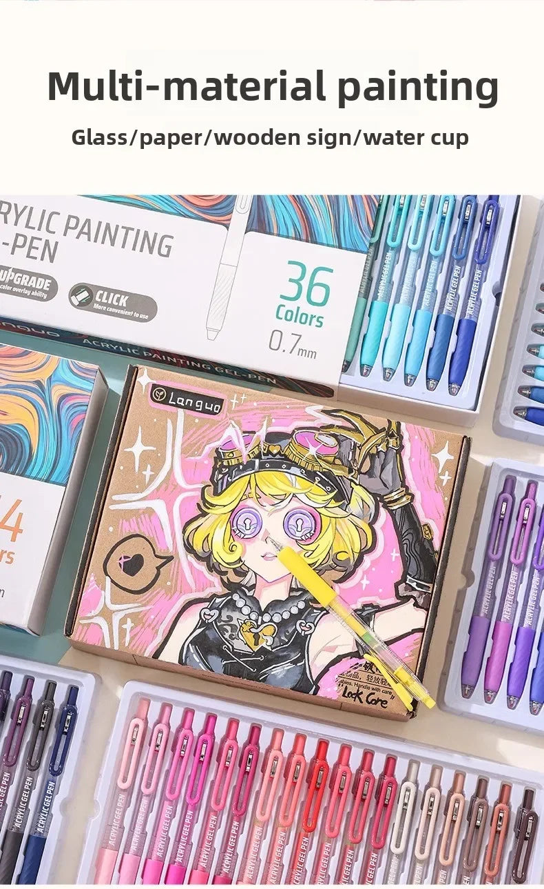 3D Embossed Acrylic Gel Pens - 6/144 Color Options