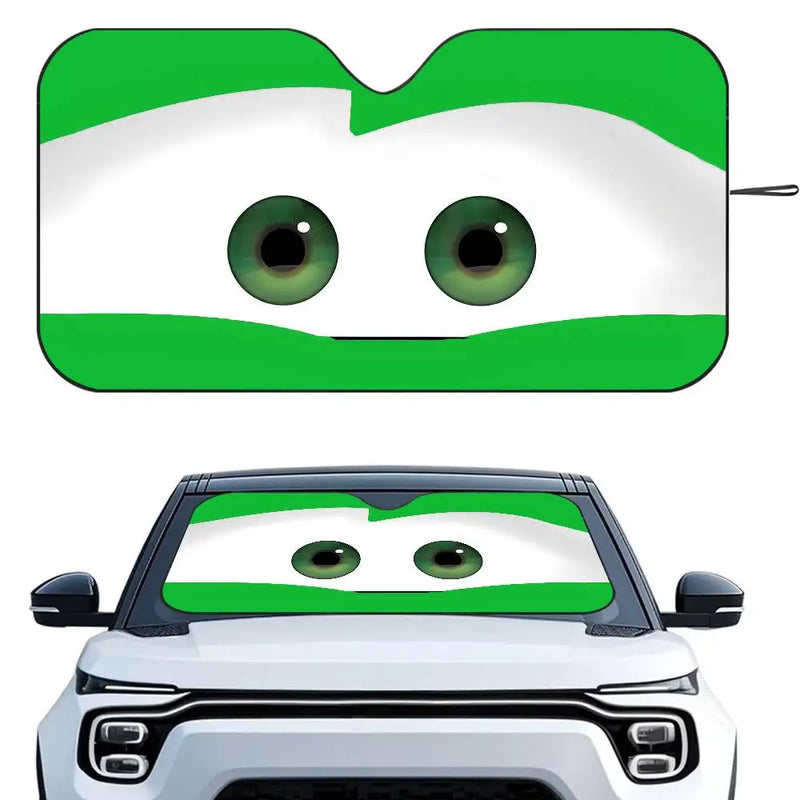 Foldable Car Windshield Sunshade with Cute Cartoon Eyes