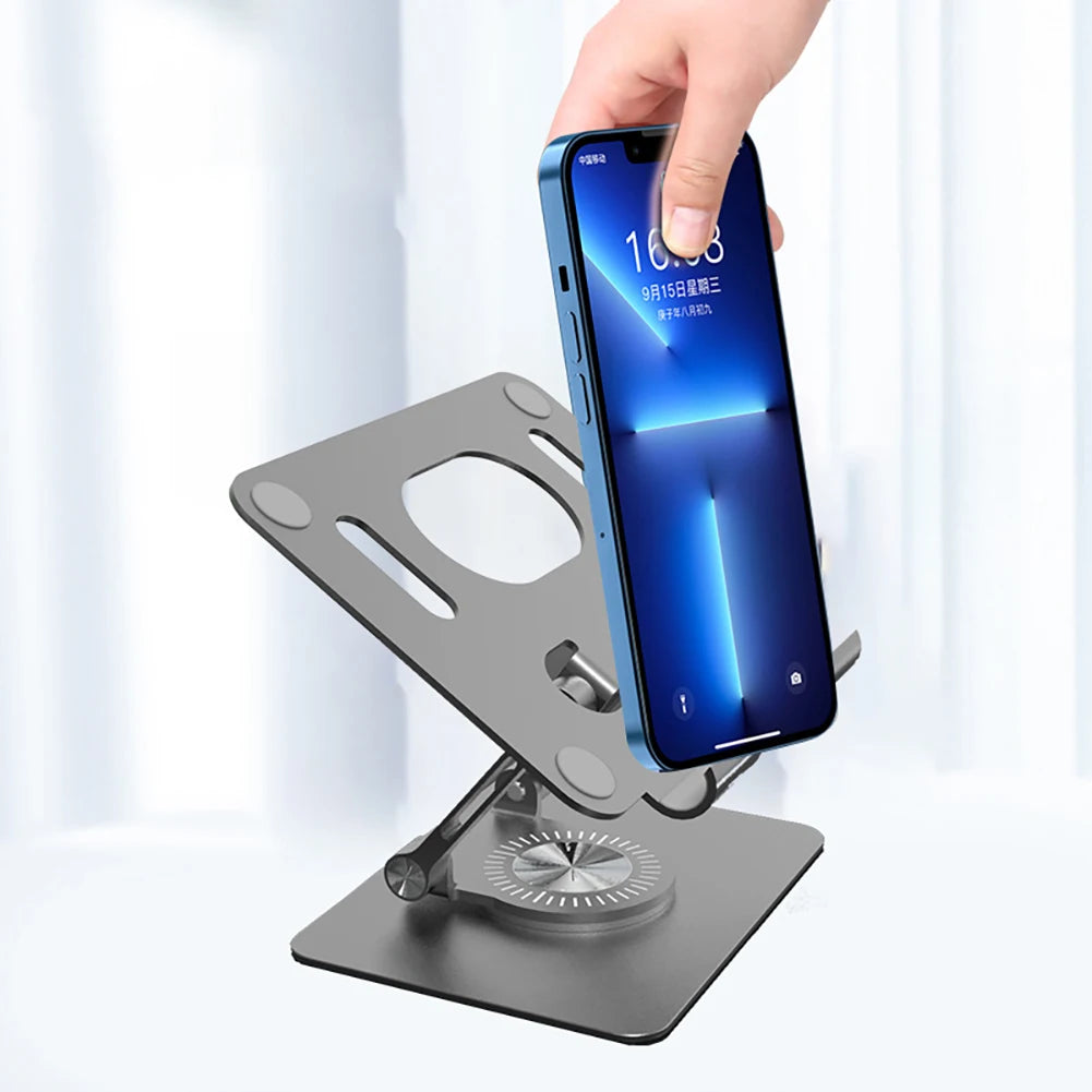 Foldable 360° Rotating Tablet and Phone Stand with Height Adjustment