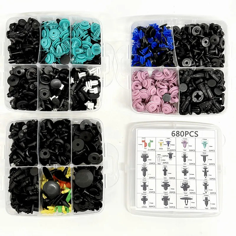 Universal Auto Trim Clip Assortment Kit – Plastic Push Rivets & Fasteners