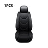 A single black universal leather car seat cover with airbag compatibility.