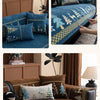 Festive Chenille Christmas Sofa Cover with Deer & Tree Pattern