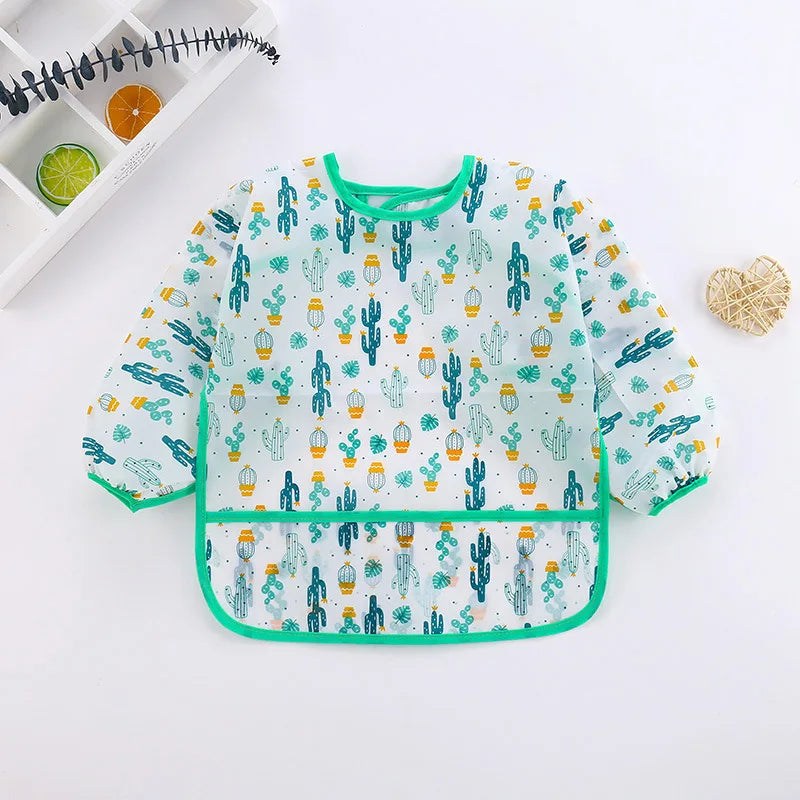 Waterproof Long-Sleeve Baby Feeding Smock