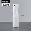 A white 200ml fine mist spray bottle with a pump dispenser shown standing upright.