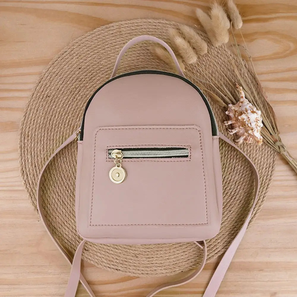 Mini Waterproof PU Backpack for Women