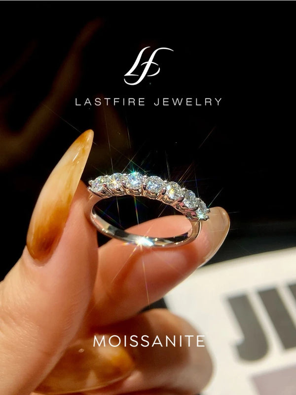 925 Sterling Silver Moissanite Eternity Ring