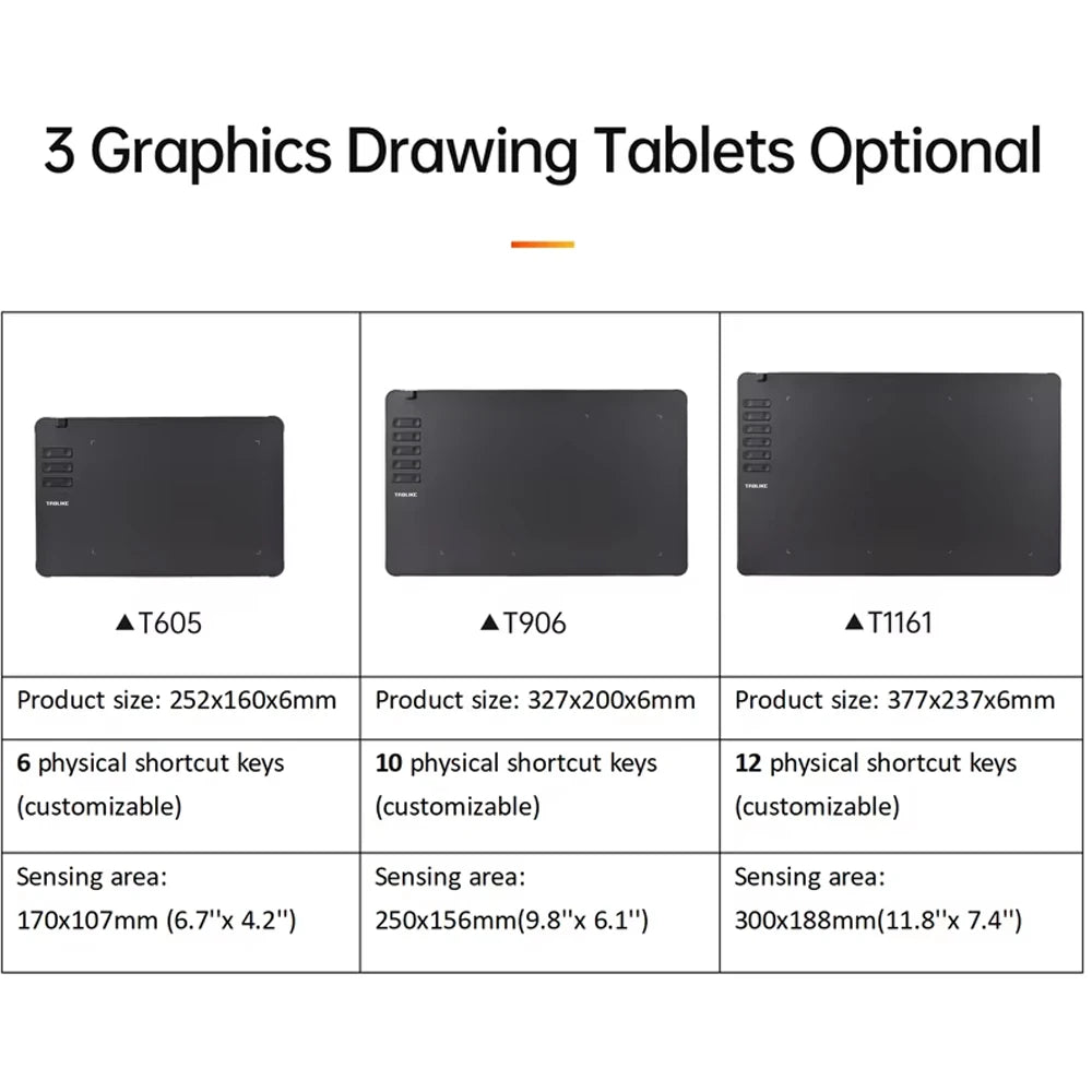 Ultra-Thin Graphics Drawing Tablet with Battery-Free Stylus