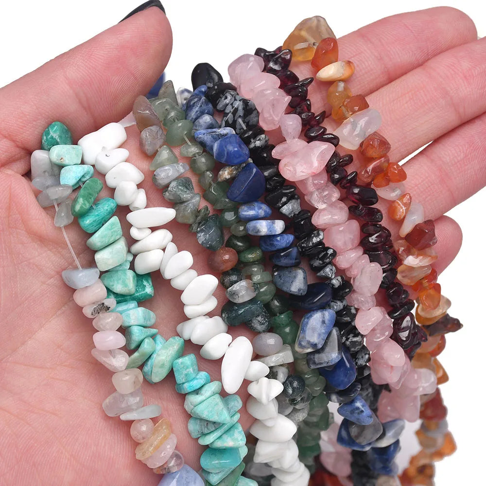 Natural Stone Beads Strand for Jewelry Making – Irregular Crystal Agate Chips