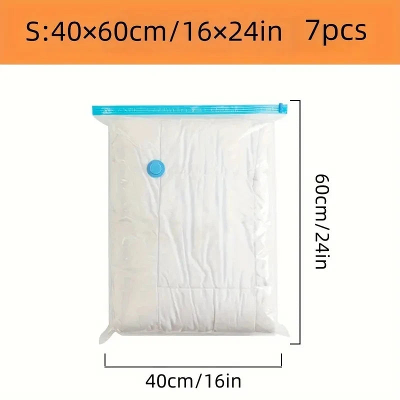 White vacuum compression bag for clothes or bedding, measuring 40x60cm (16x24in).