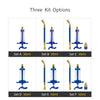Three kit options showing various sizes of an air conditioning oil and dye injector set