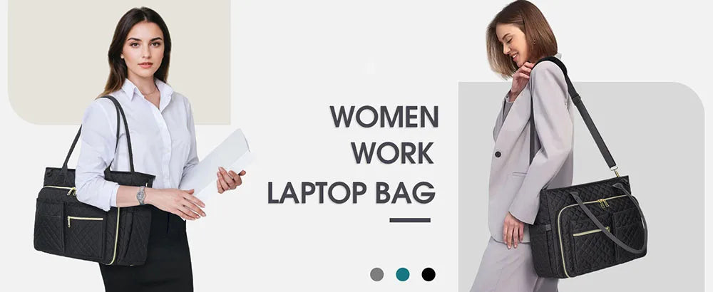 15.6 Inch Laptop Tote Bag for Women with Multiple Pockets