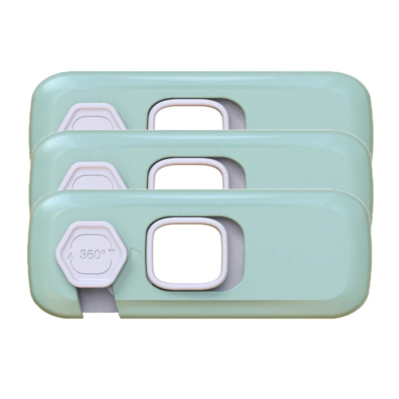 Light green child safety cabinet locks for drawers and refrigerator