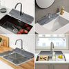 A collection of non-slip silicone kitchen sink mats and drain trays used for kitchen sinks.