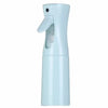 Light blue refillable mist spray bottle with a nozzle for hair, skin, or home use