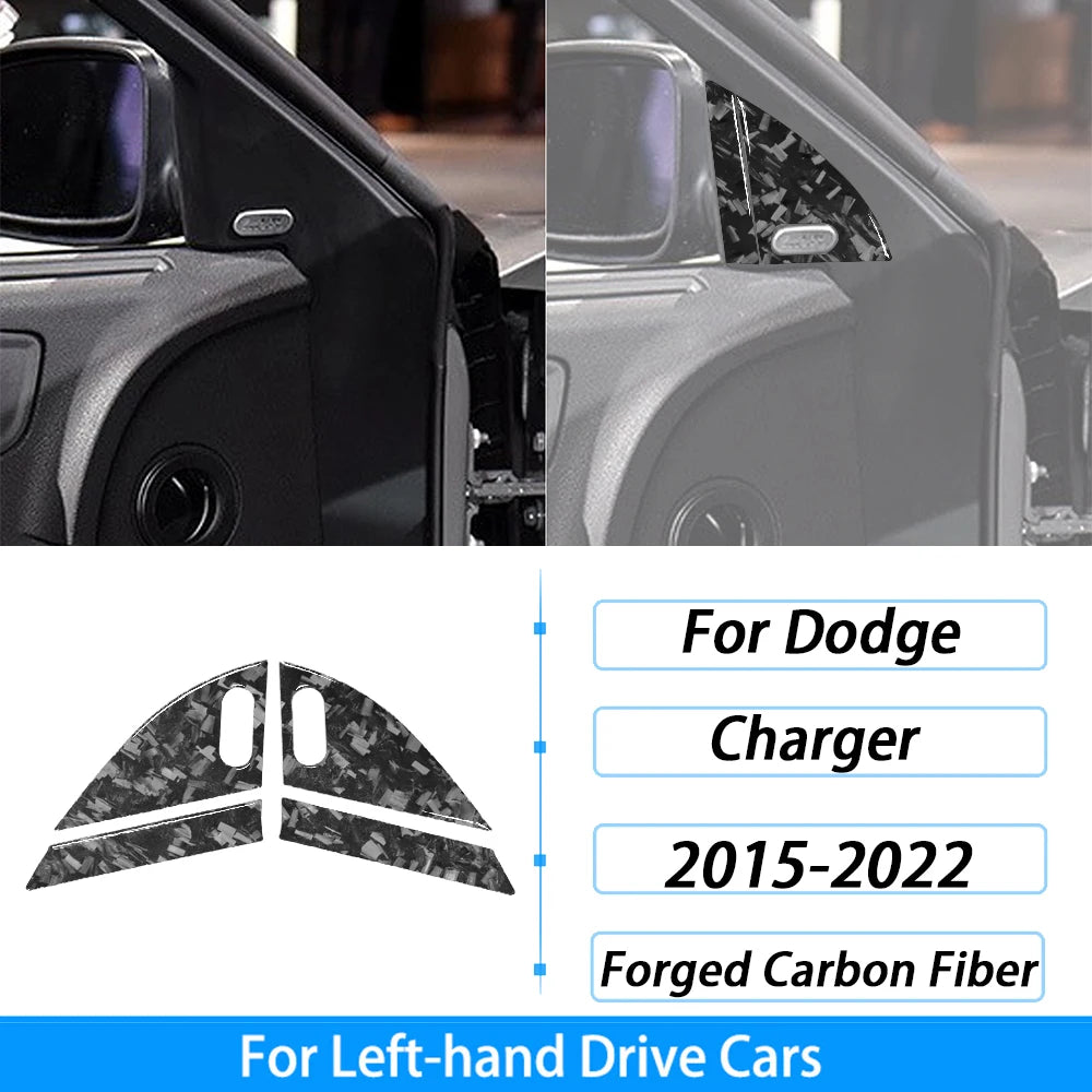 Compteur de vitesse et garniture de ventilation en fibre de carbone pour une Dodge Charger à conduite à gauche