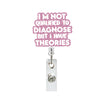 Glitter Retractable Badge Reel with Inspirational Quote